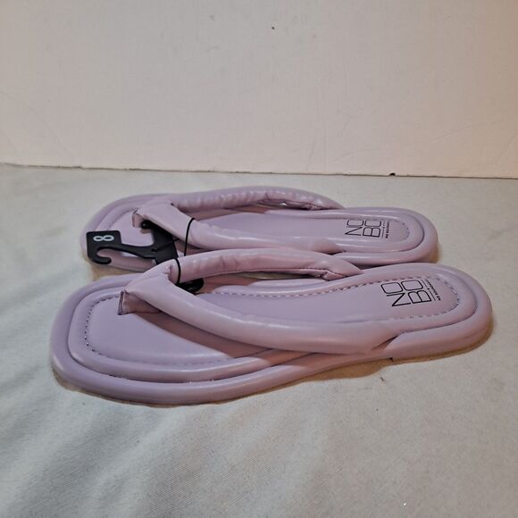 No Boundaries Thong Sandals Women’s 8 Lavender Puffy Memory Foam NOBO Flipflops - Picture 2 of 7